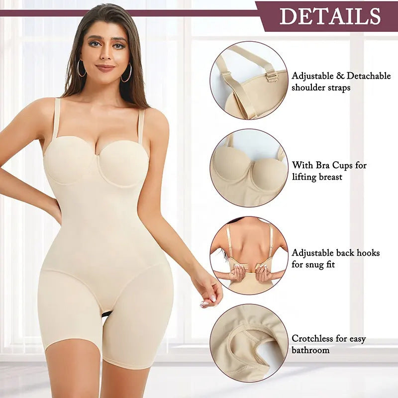 Mk Curve body shaping romper with push up bra