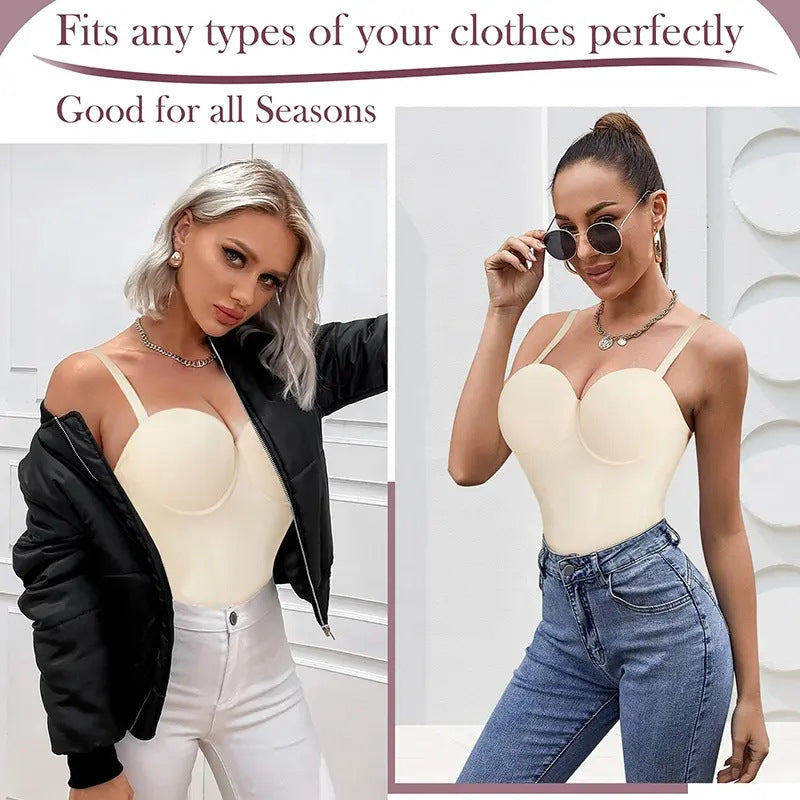 Mk Curve body shaping romper with push up bra