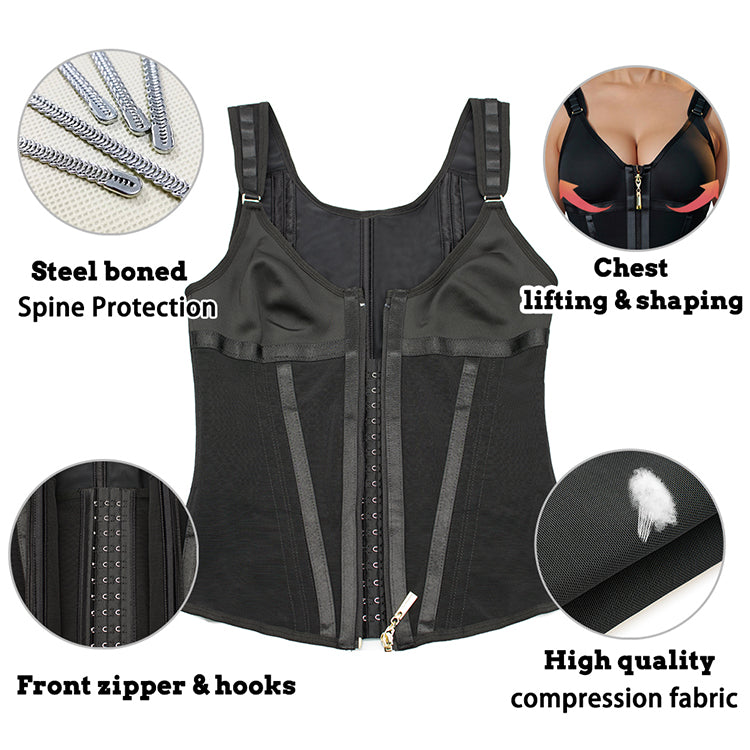 Colombian 16 steel bone waist trainer with built-in bra