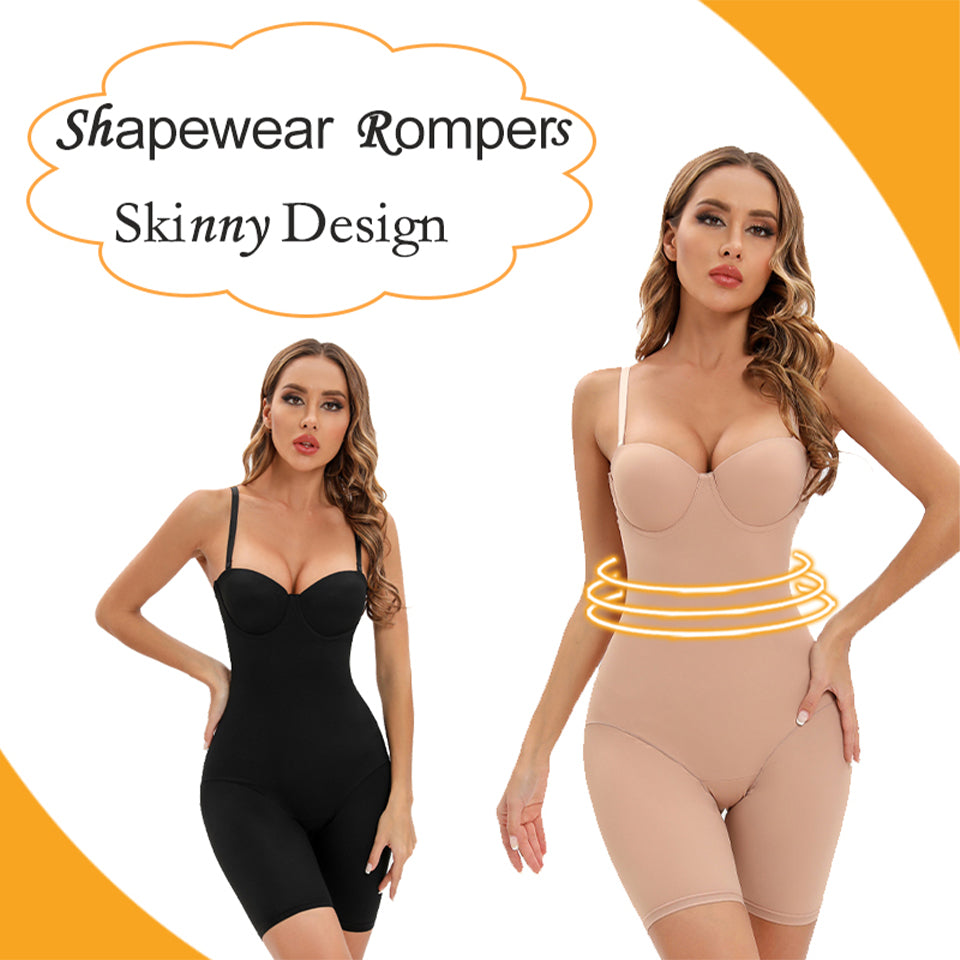 Cardi Romper shapewear with Built in push up bra