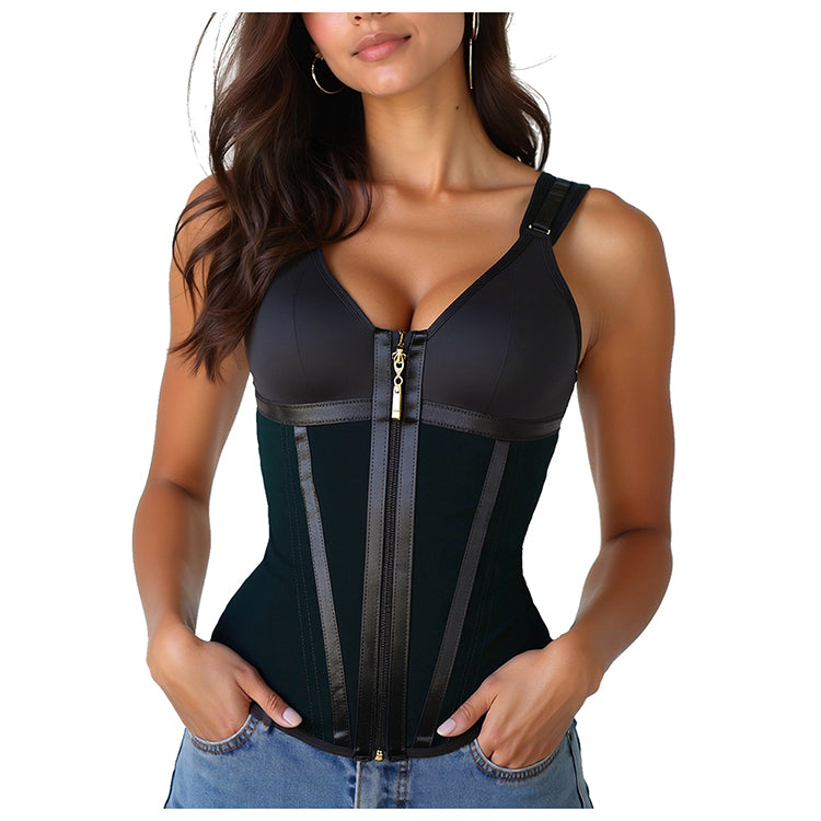 Colombian 16 steel bone waist trainer with built-in bra