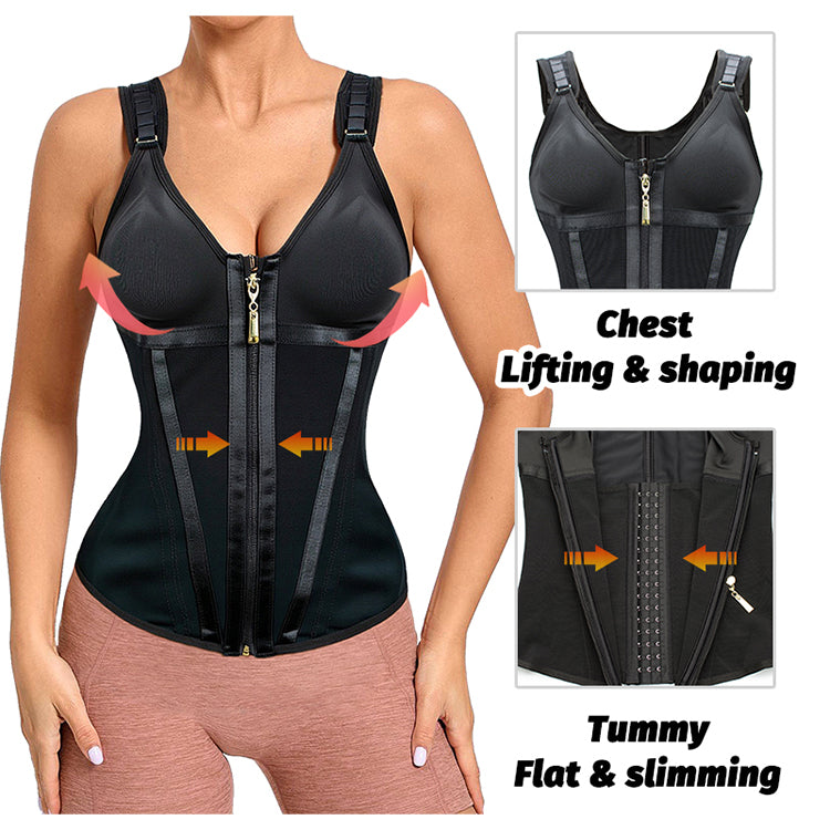 Colombian 16 steel bone waist trainer with built-in bra