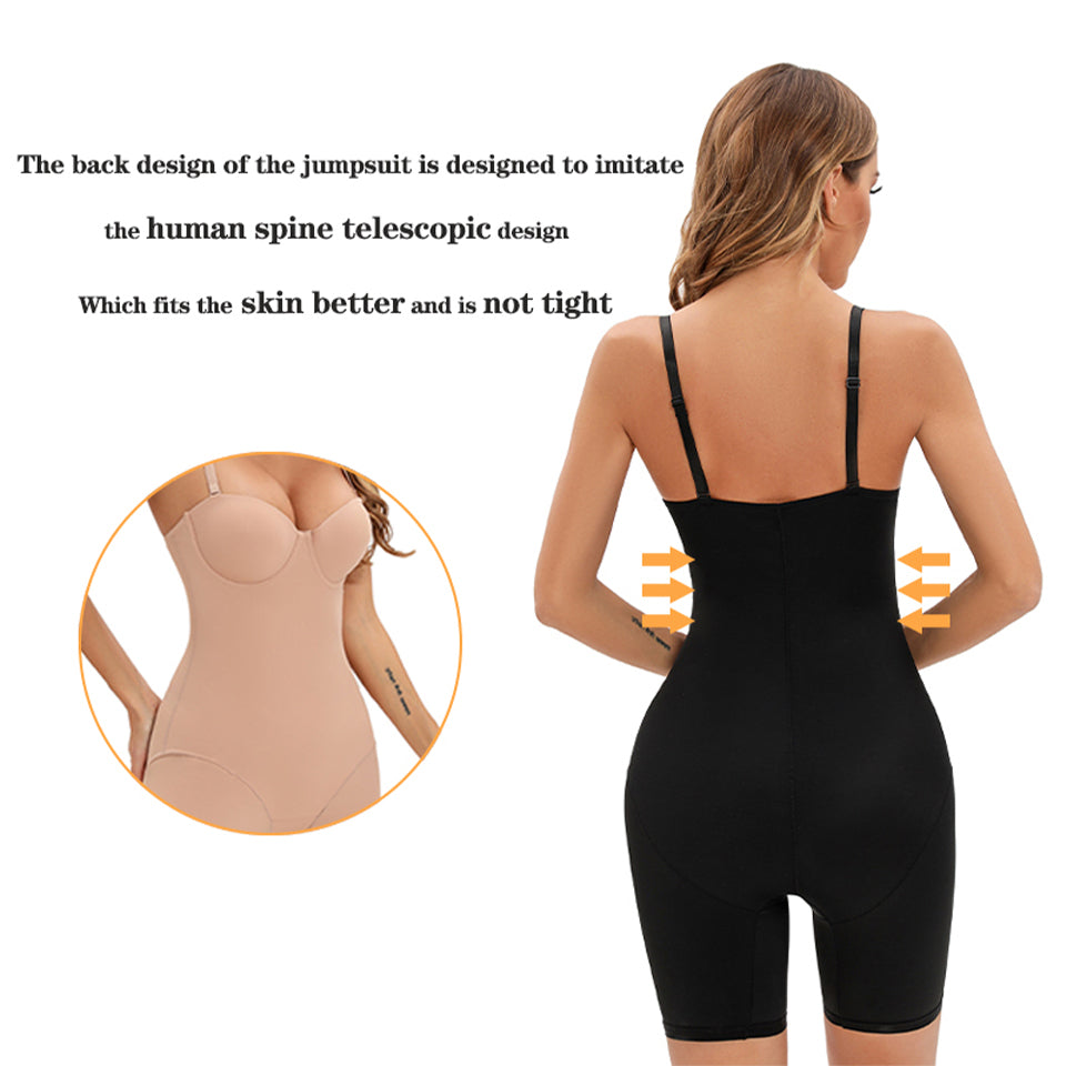 Cardi Romper shapewear with Built in push up bra