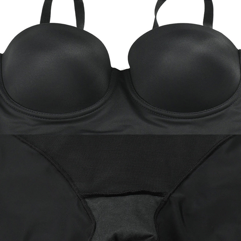 Cardi Romper shapewear with Built in push up bra