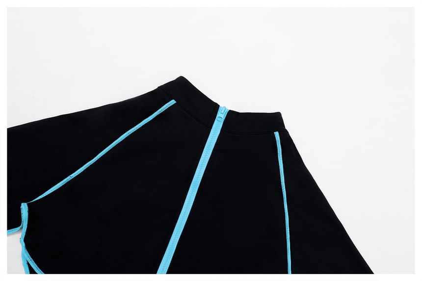 Long sleeved zipper short sportwear