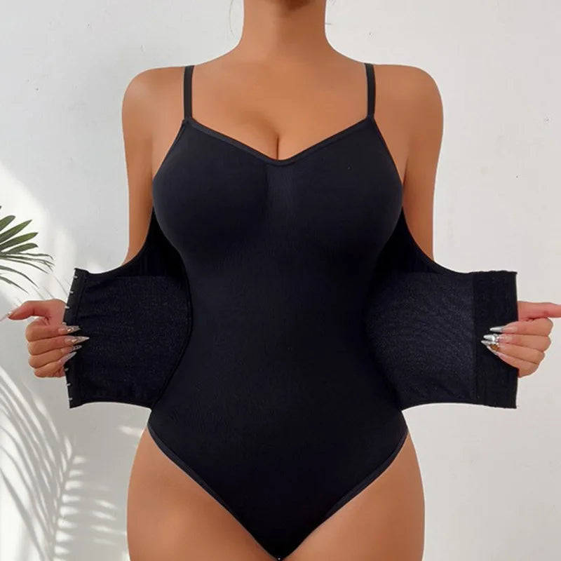 SWBX-54 Tummy control Thong bodysuit with belt hooks