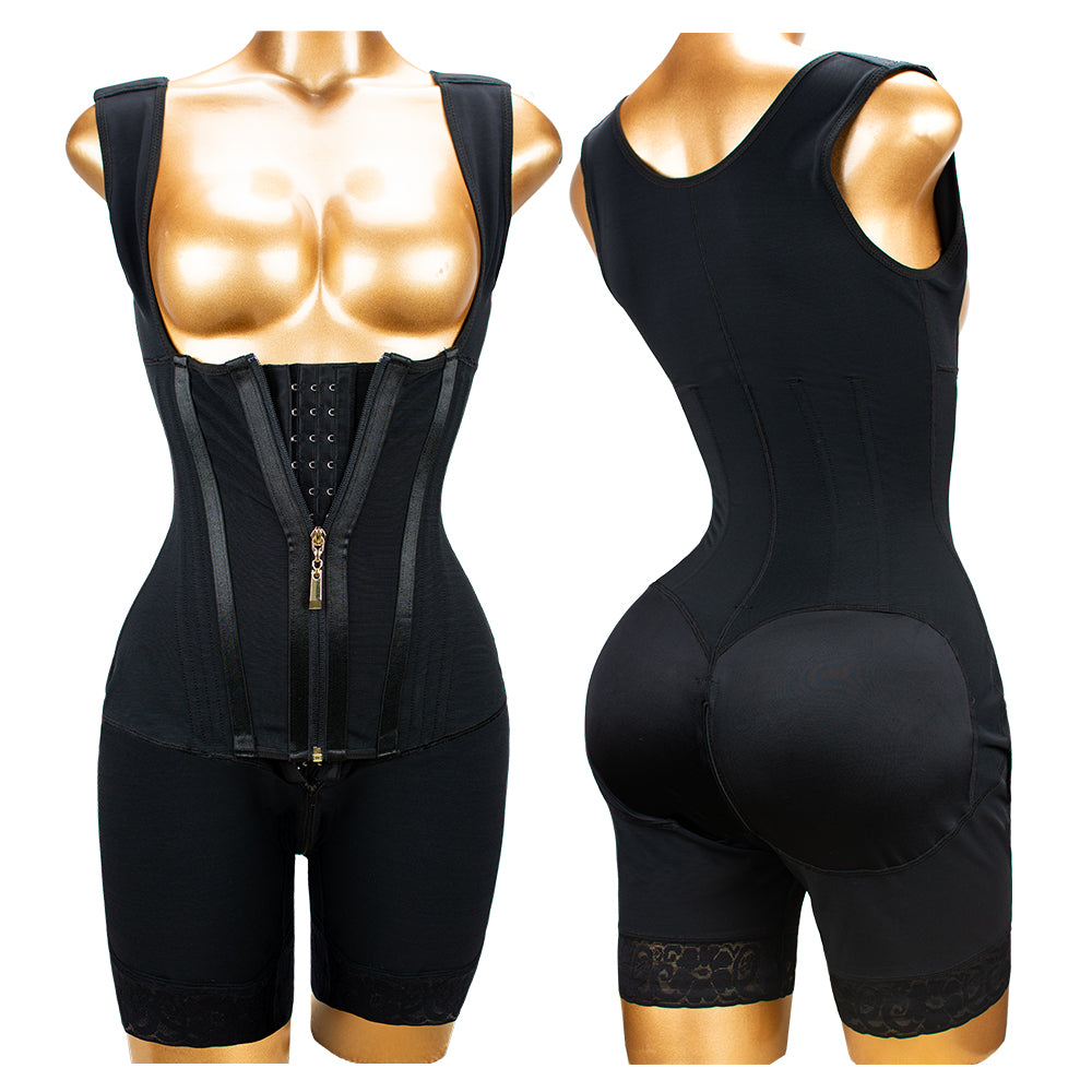 SWBX-76 11 steel bone High compression Colombian Faja Shapewear with hooks and Zip