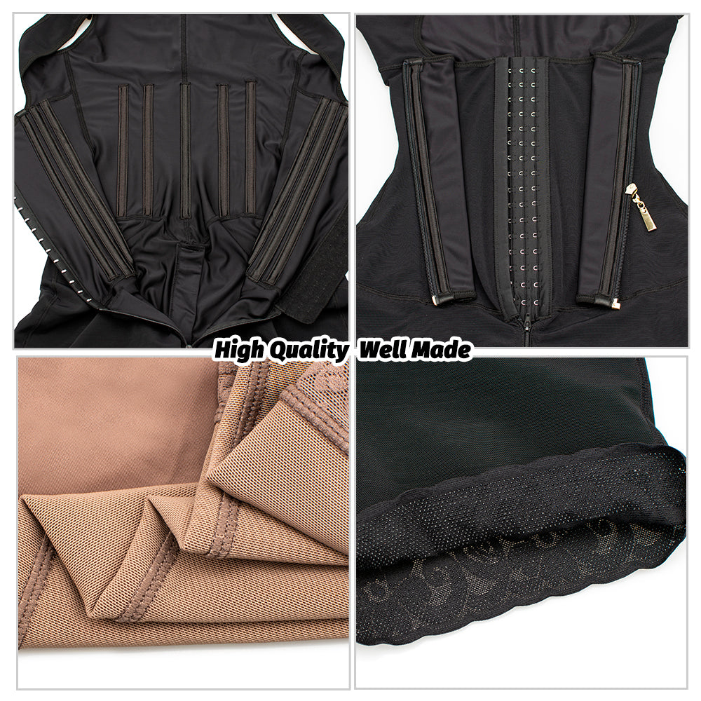 SWBX-76 11 steel bone High compression Colombian Faja Shapewear with hooks and Zip