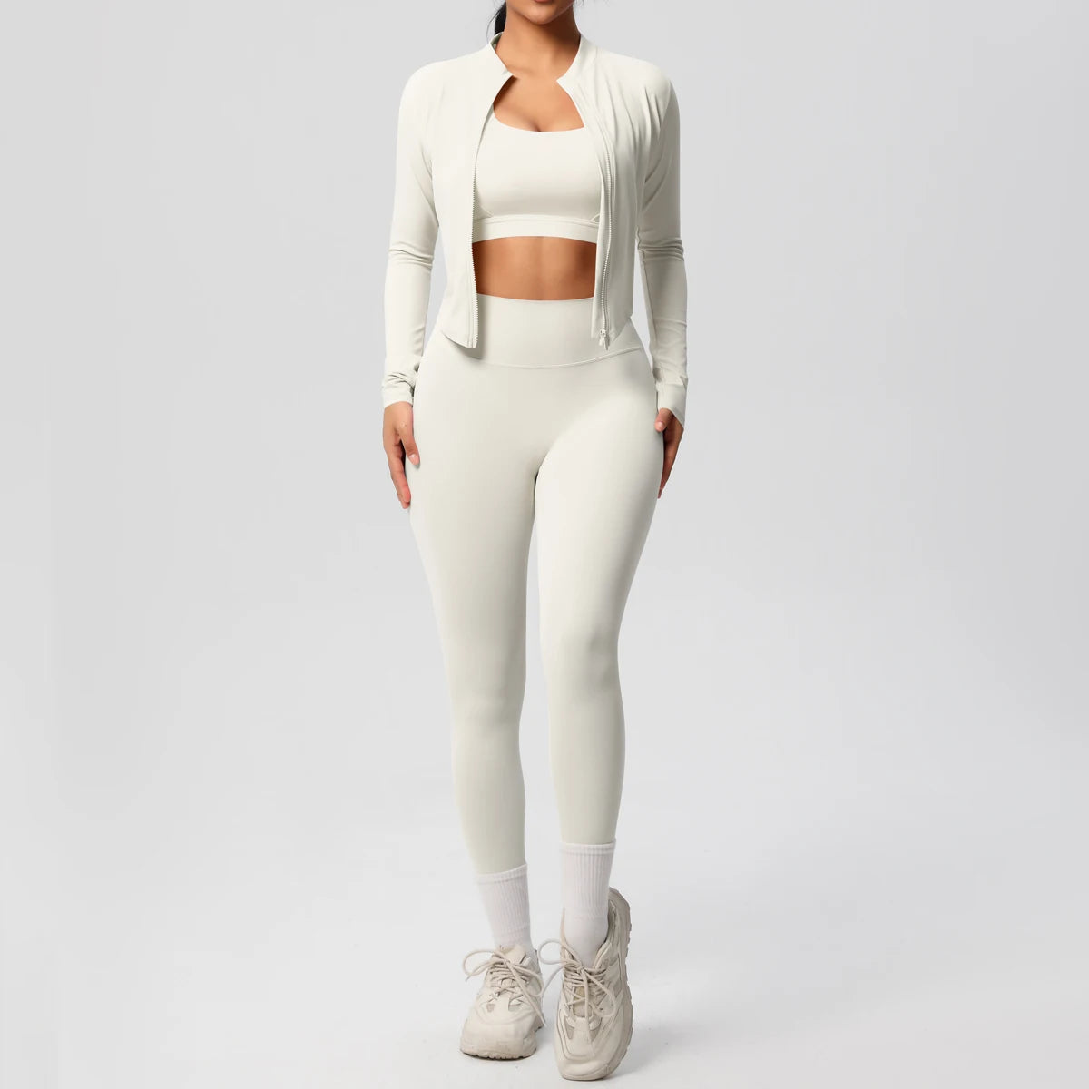 Mk Curve Seamless 3pcs yoga suit sportswear