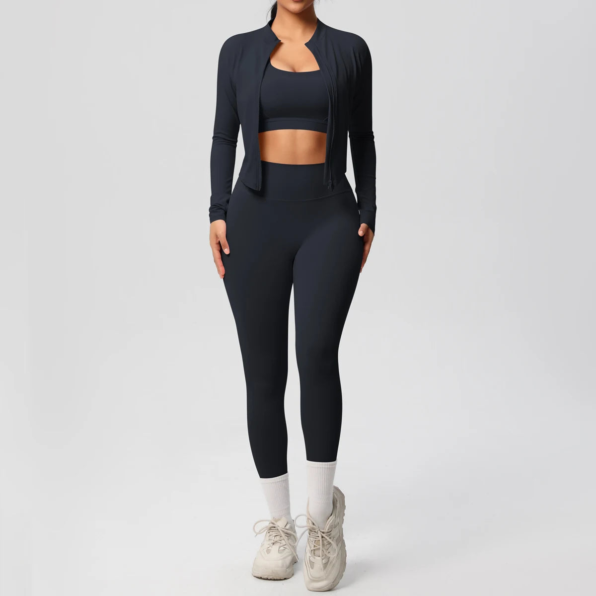 Mk Curve Seamless 3pcs yoga suit sportswear