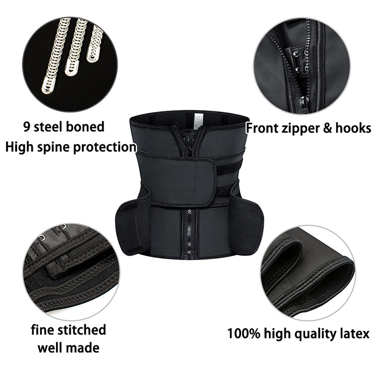 WT2-11 25 Steel Bone long torso Detachable Straps waist trainer