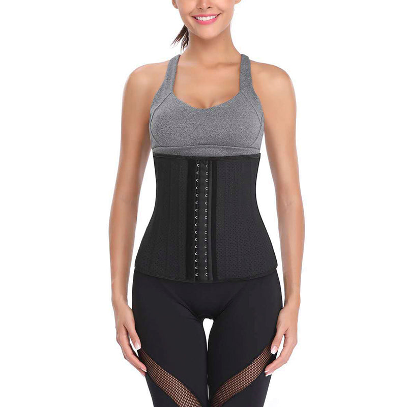 WT0-43 25 steel boned corset breathable latex waist trainer