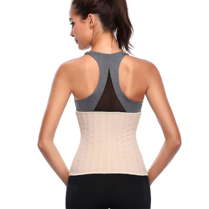 WT0-43 25 steel boned corset breathable latex waist trainer