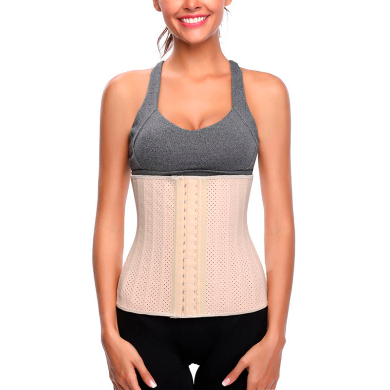 WT0-43 25 steel boned corset breathable latex waist trainer