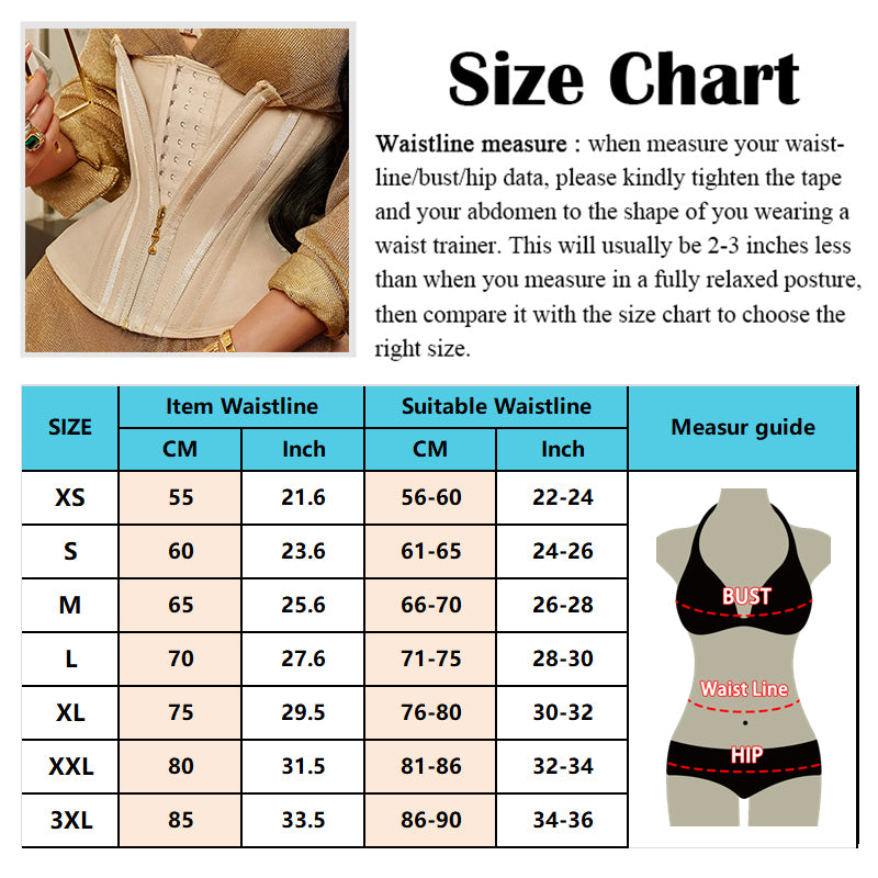 WT0-53 15 steel bone,  long Torso Latex waist trainer