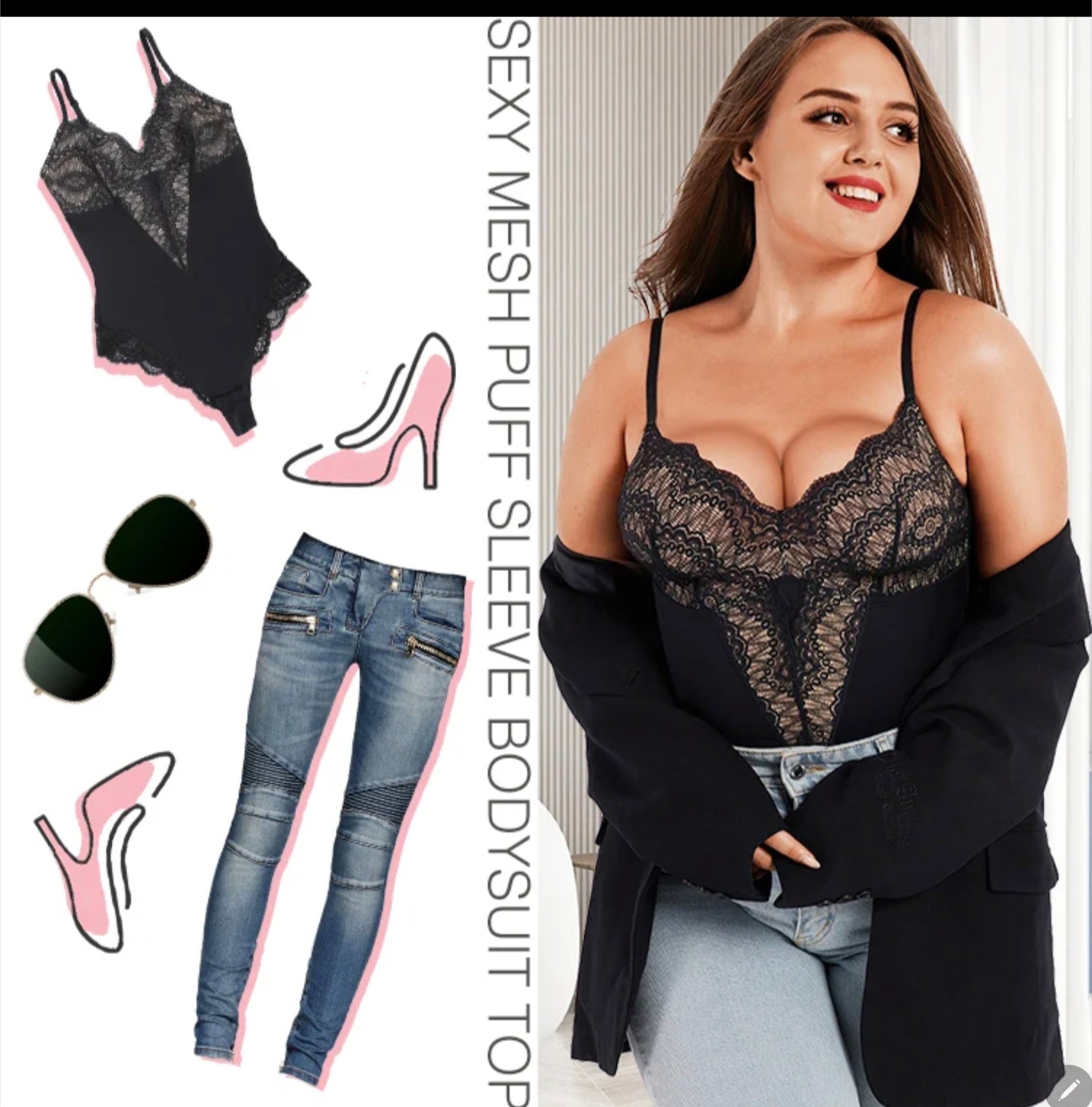 SWBX- 53 Sexy lace bodysuit