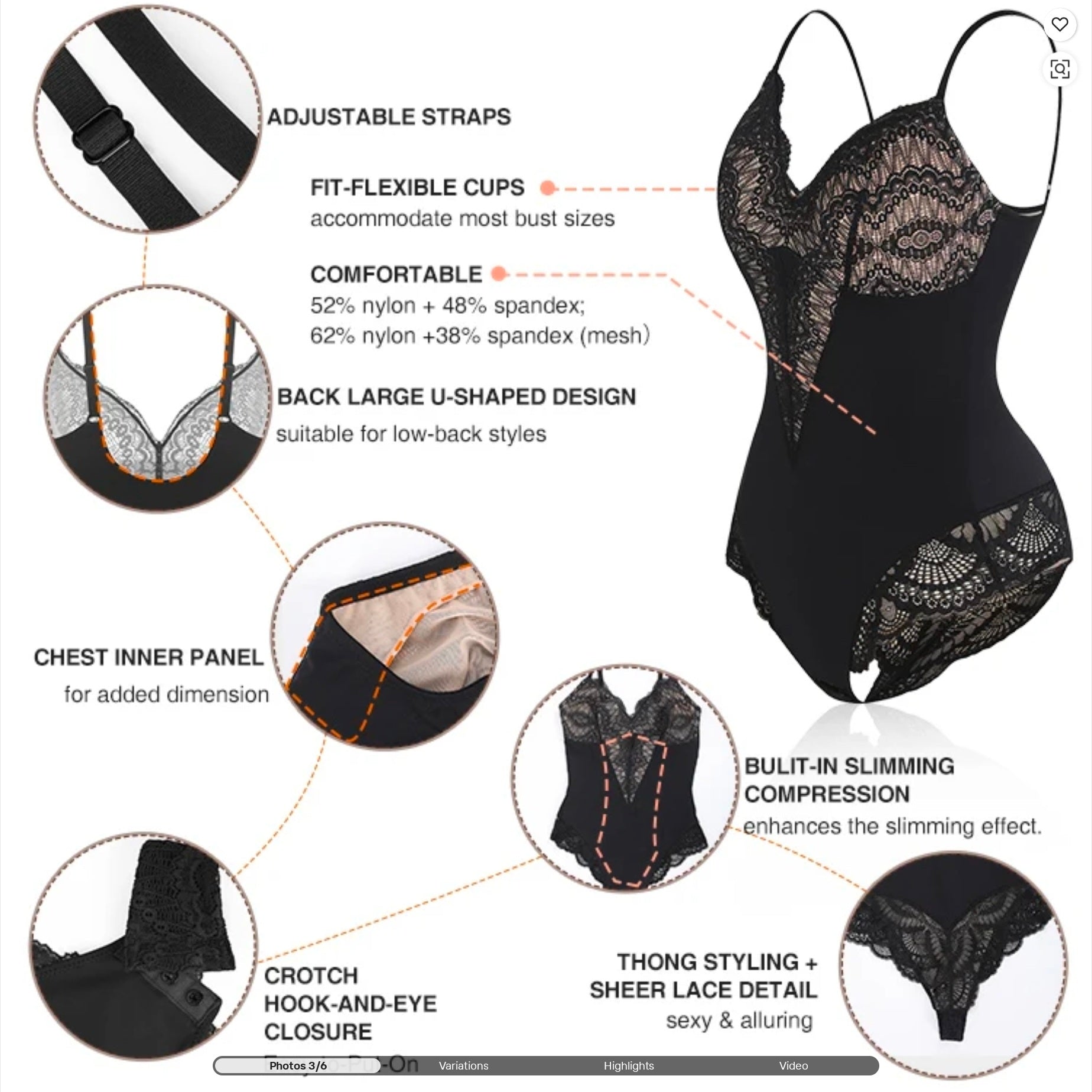 SWBX- 53 Sexy lace bodysuit