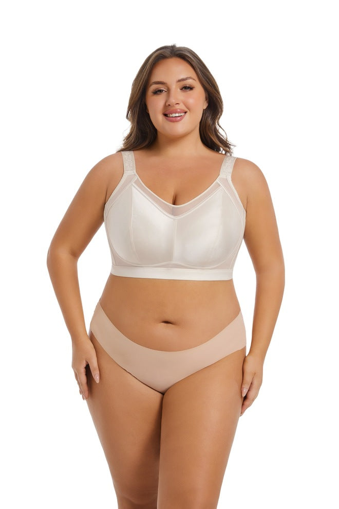 Plus size full coverage wireless bra