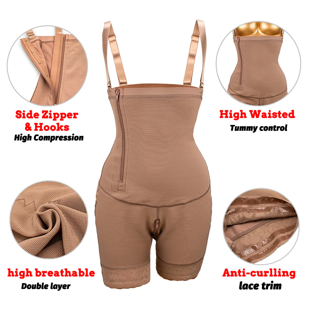 SWTB-82 High Rise Double Compression Faja Short with removable straps