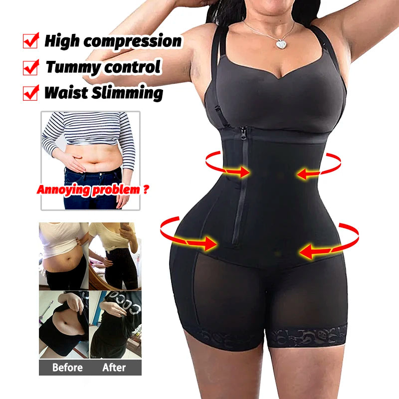 SWTB-82 High Rise Double Compression Faja Short with removable straps